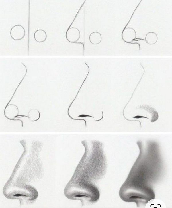 نقاشی بینی طراحی بینی آموزش قدم به قدم عکس طراحی سیاه قلم بینی آموزش نقاشی بینی کتاب با عکس